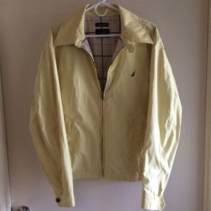 Rare Vintage Nautica Bomber Light Yellow Jacket